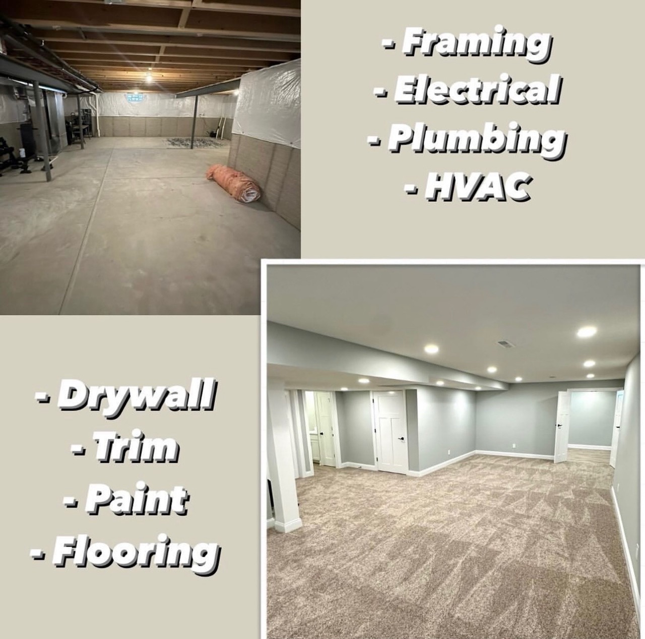 Basement renovation services showcase